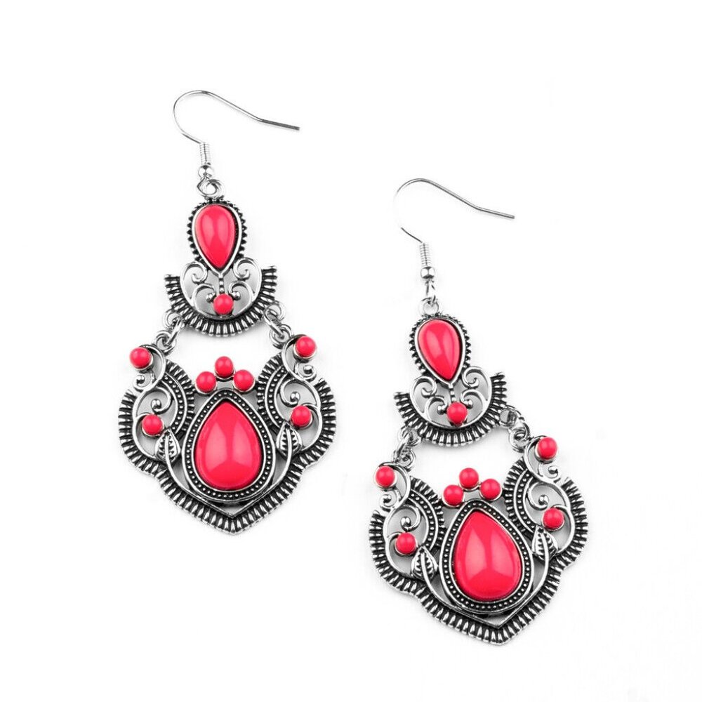 Paparazzi Palm Tree Tiaras Pink Earrings